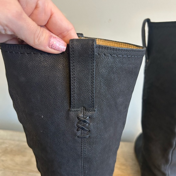 Frye Celia x Stitch Tall Riding Boots Womens Size 6B Black Leather Pull on - Picture 14 of 16